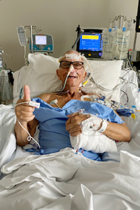 Man in hospital bed