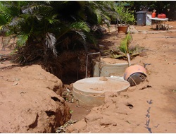 Damaged wastewater system caused by flood waters