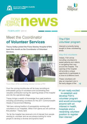 Front page of the February 2014 newsletter